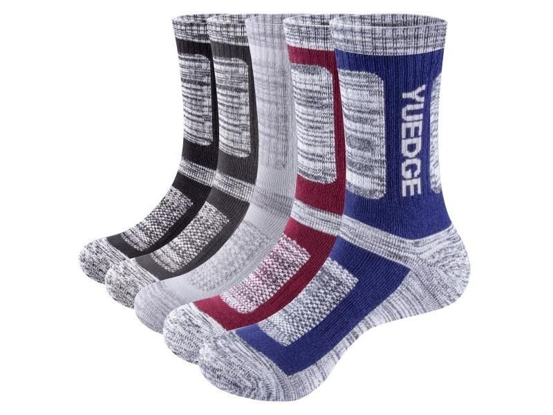 Yuedge Men's Breathable Cotton Cushioned Socks 5 Pairs 37-46 EU Carousel 1