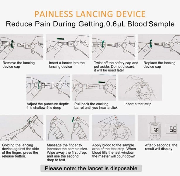 Diabetes Test Strips & Lancets for Blood Glucose 50pcs Carousel 4