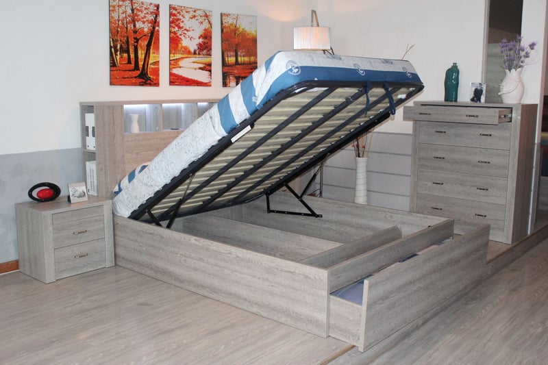 Empire Rustic Ash Lift-Up Storage Bed - Queen Carousel 1