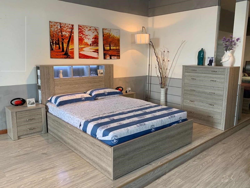 Empire Rustic Ash Lift-Up Storage Bed - Queen Carousel 2