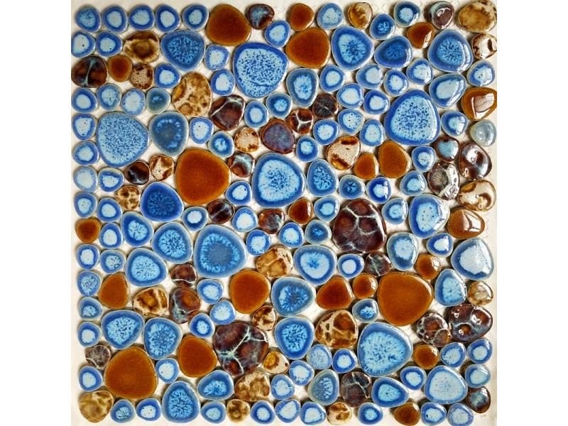 100g Ceramic Mosaic Tiles Mixed Color Irregular Oval Stones DIY Mosaic Making Carousel 1
