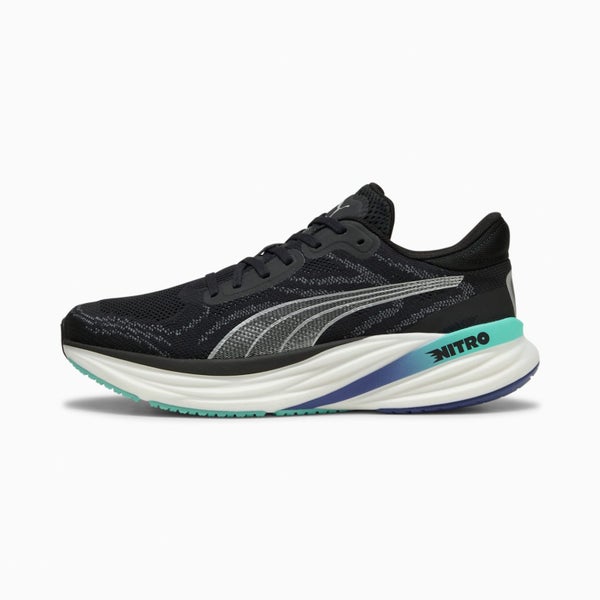 Puma Magnify Nitro 2 Black Silver Men Unisex Road Running Jogging Shoe 376909-18 Carousel 2