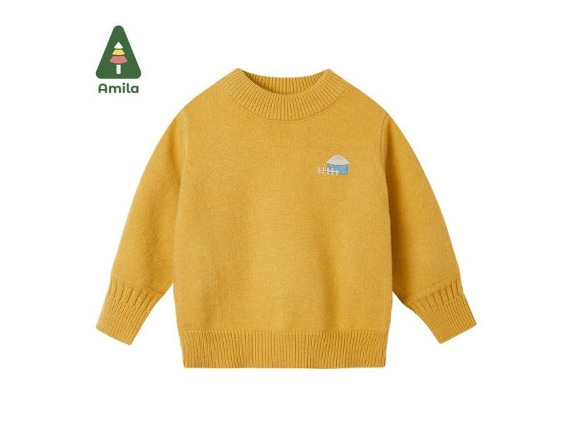 Baby Sweater Spring New Solid Color Turtleneck Boys Girls All-match Cartoon Carousel 1