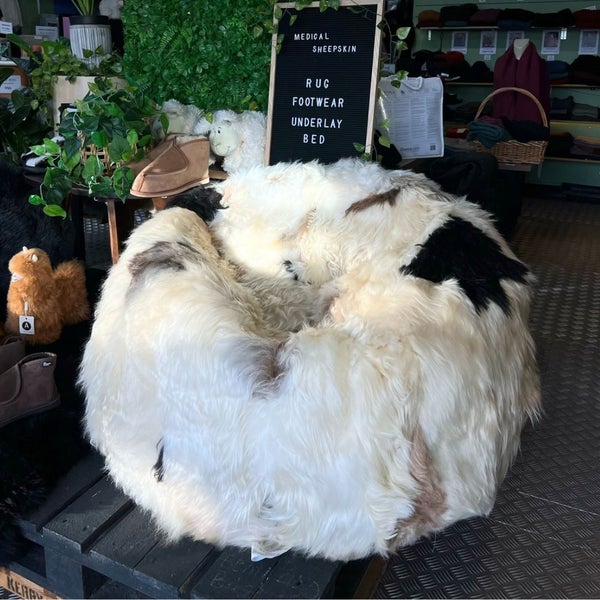 Lhasa Longwool Sheepskin Bean Bag Natural Carousel 1