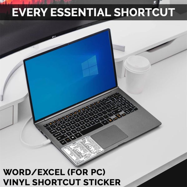 Microsoft Word/Excel (for Windows) Reference Keyboard Shortcut Sticker - White, Carousel 3