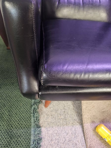 Retro leather 4 seater sofa & matching armchair62854316334978114