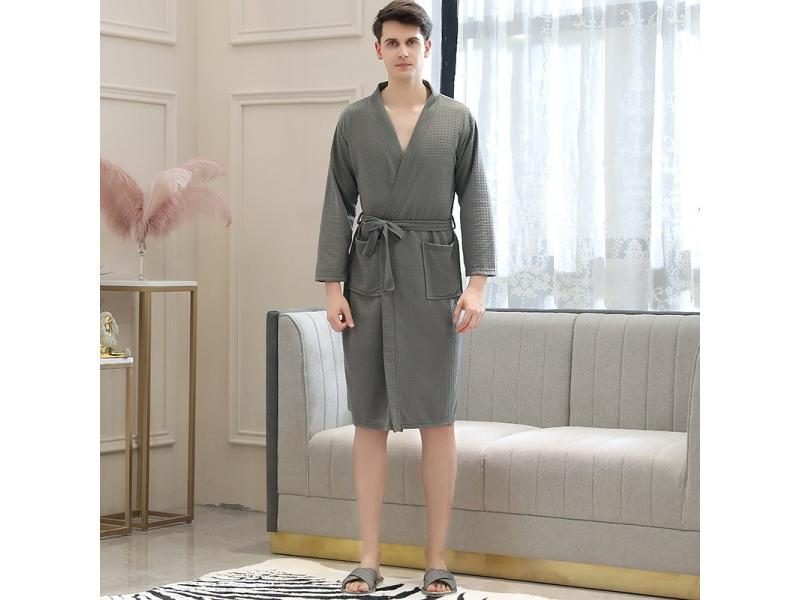 Plus Size 110KG Men's Summer Kimono Waffle Bath Robe Towel Carousel 1