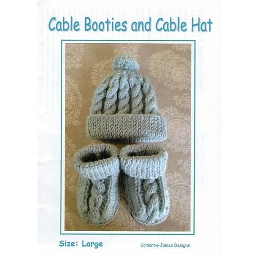 Alpaca Yarns Cable Booties and Cable Hat Kit Set Large Carousel 1