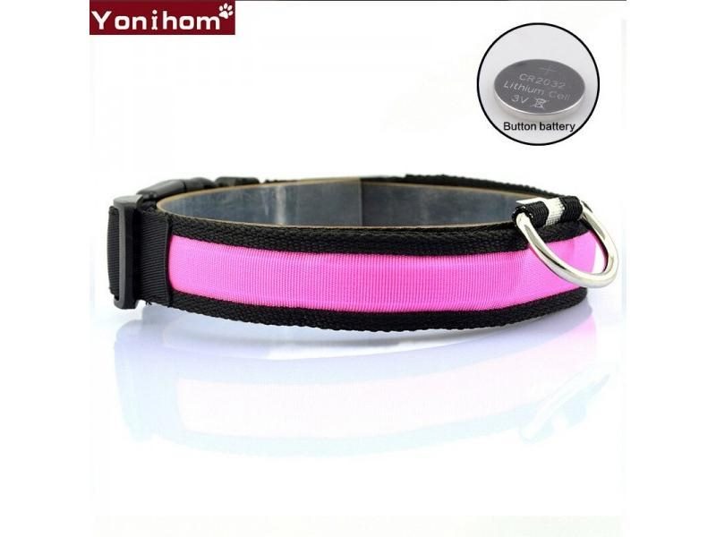 LED Dog Collar Luminous Night Safety Flashing Glowing Nylon Collars For Small Carousel 1