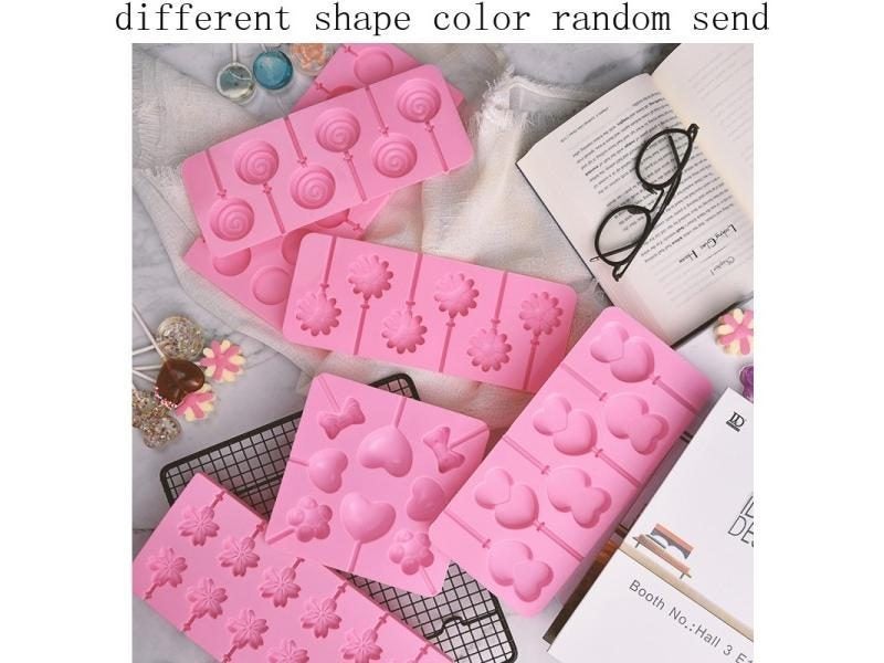 Round Heart Silicone Lollipop Mold Flower Candy Chocolate Molds Fondant Cake Carousel 1