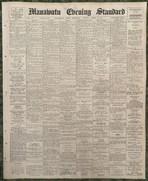 OLD NEWSPAPER: Manawatu Evening Standard - Tuesday, 27 March 1951 Carousel 2