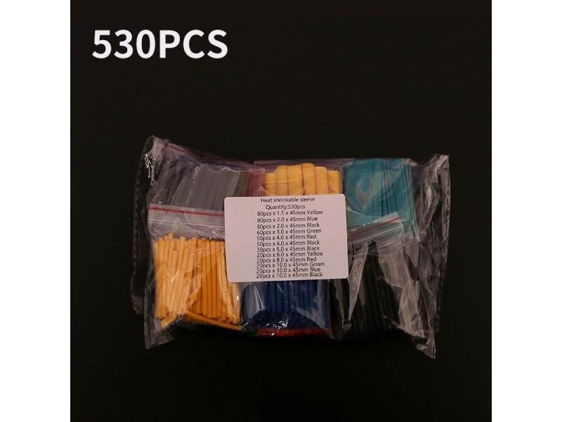 530pcs Assortment Electronic Wrap Wire Cable Insulated Polyolefin Heat Shrink Carousel 1