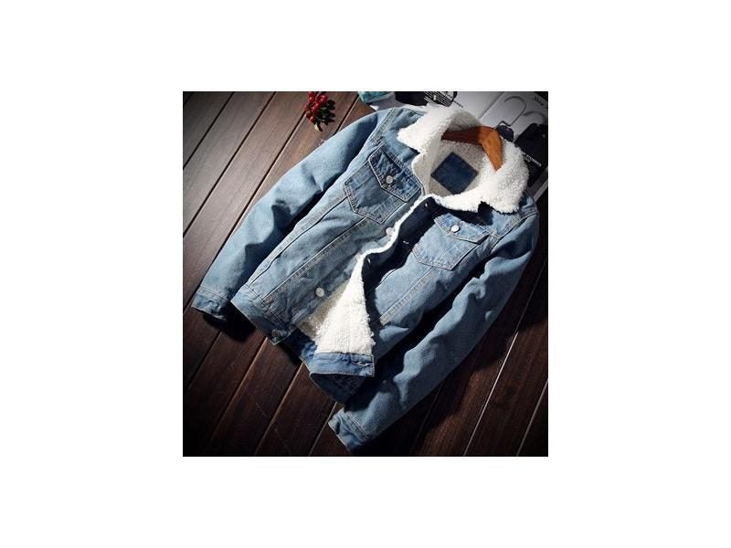 Winter Mens Denim Jackets Fleece Thick Warm Jeans Jacket 6XL Carousel 1
