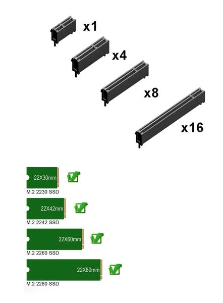 PCIE to M2 Adapter PCI Express 3.0 x1 to NVME SSD M2 PCIE Raiser 2230 2260 2280 Carousel 2