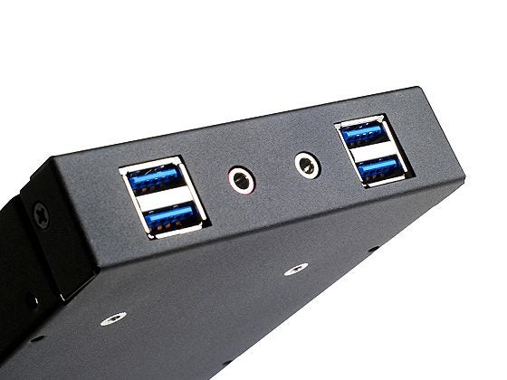 SilverStone FP32B-E 4xUSB3.0 And Audio With 3.5" to 2x2.5" Bay Converter, Black Carousel 1