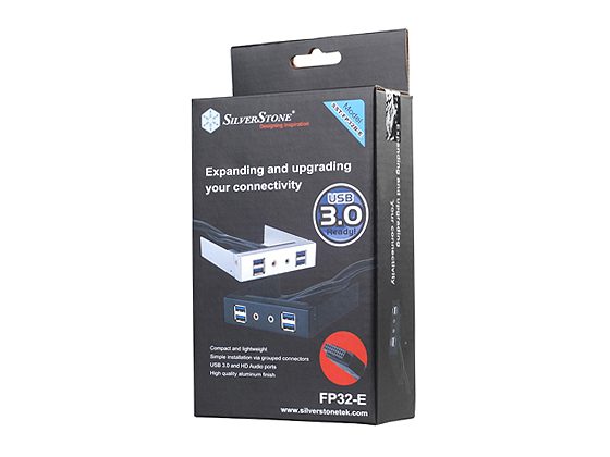 SilverStone FP32B-E 4xUSB3.0 And Audio With 3.5" to 2x2.5" Bay Converter, Black Carousel 8