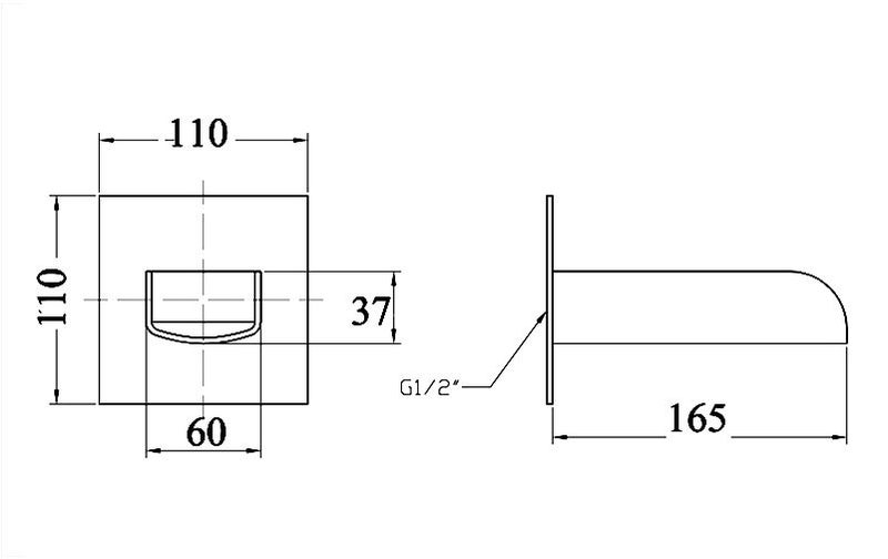 Bath Spout Water Fall Square SP23 Carousel 2