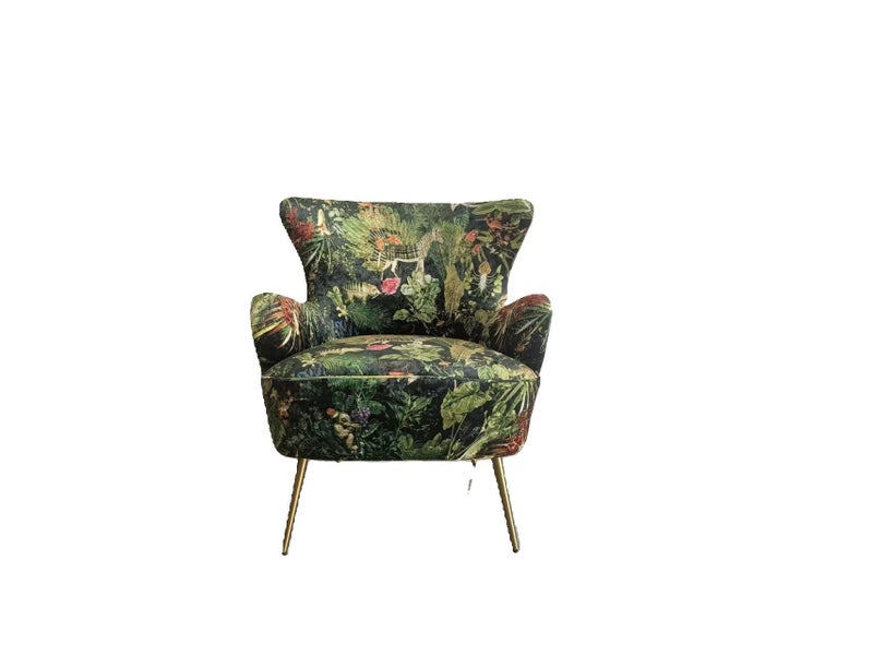 Green Patchwork Accent Chair 2393-2, 103C Carousel 2