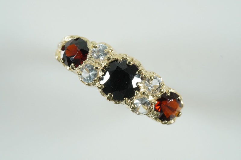 Vintage London 9ct Garnet Ring Carousel 2