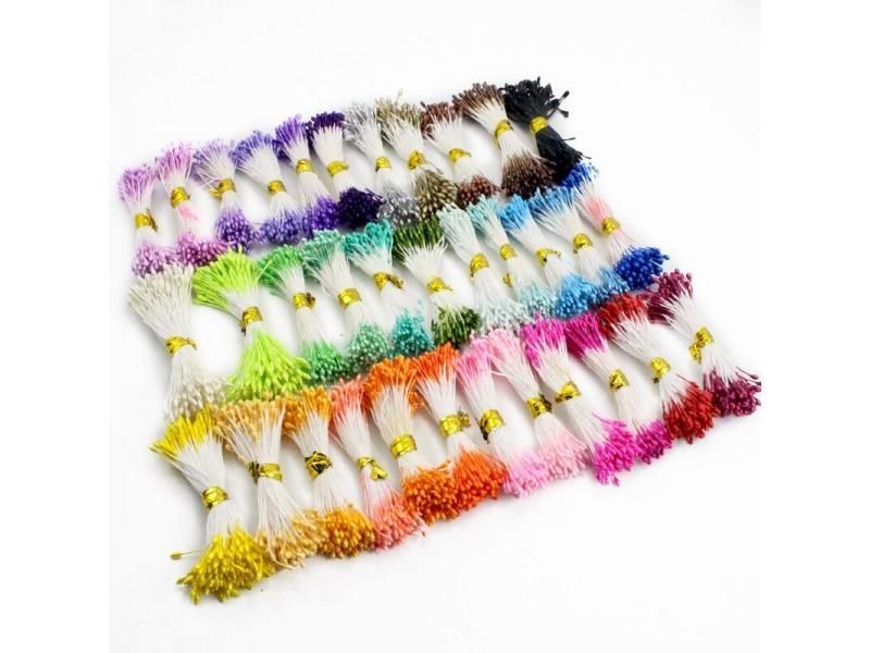 Random Mix 900pcs 1mm Double Heads Mini Pearl Flower Stamen Pistil For DIY Carousel 1