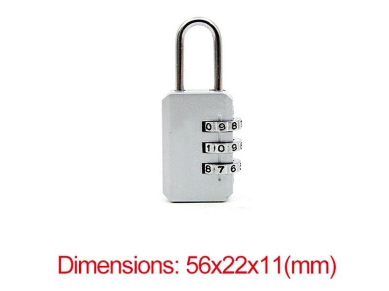 Nice 3 Digit Dial Combination Code Number Lock Padlock For Luggage Zipper Bag Carousel 1