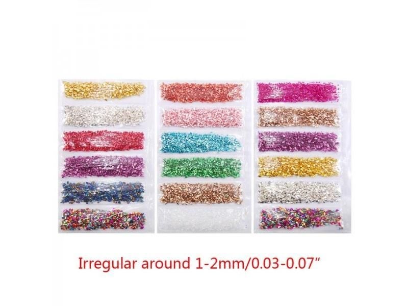 1 Set Broken Glass Stones Crystal UV Epoxy Resin Filler DIY Crafts Nail Art Carousel 1
