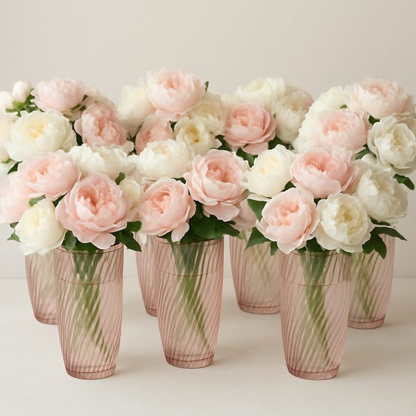 Glass Vase for home staging or florist - Pink Swirl High Qualifty – 20 cm Tall62864736237826111