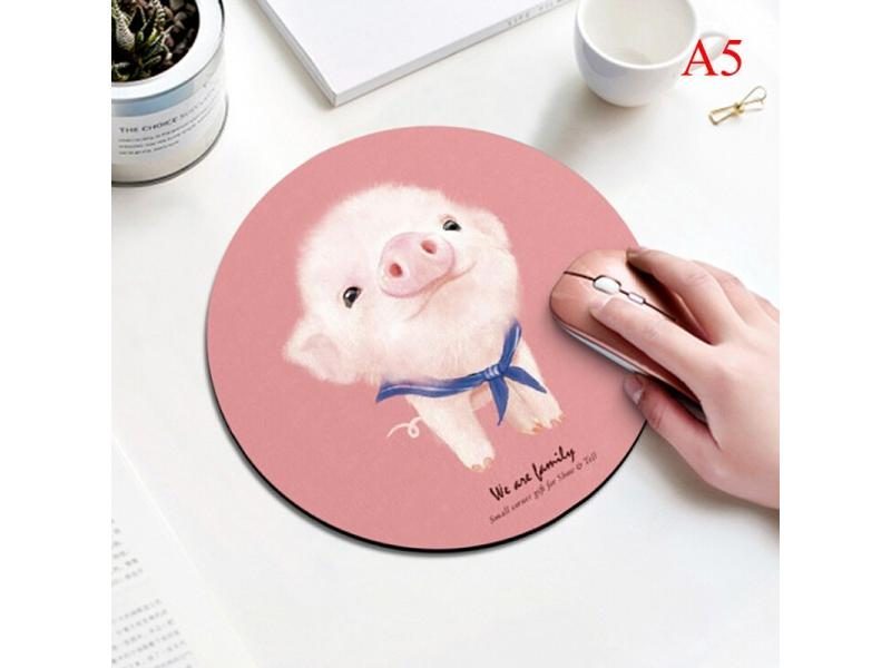 1pcs Round Mousepad Cartoon Animal Pattern Office Home Mat Carousel 1