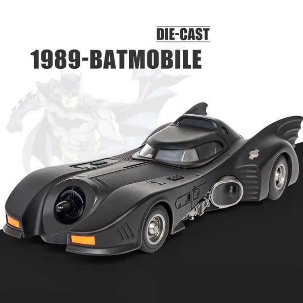 1:18 1989 Batmobile Die-cast Car with Batman Figure, Toys for Kids and Adults Carousel 1