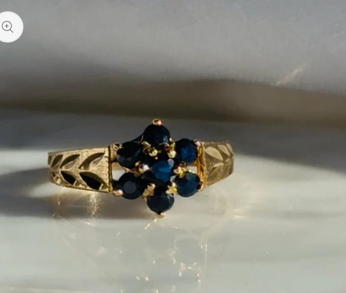 Vintage Sapphire Flower Ring Carousel 5