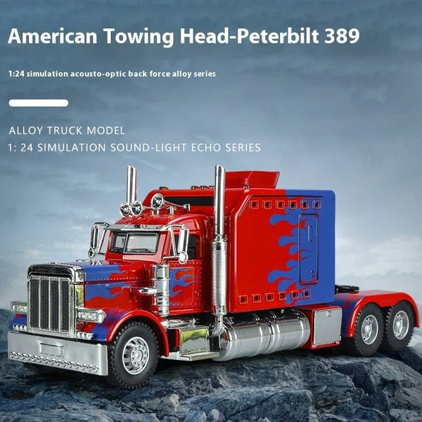 1:24 Peterbilt 389 Tractors Truck Alloy Model Car Toy Diecasts Metal Casting Carousel 6