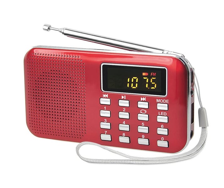 Mini Portable Radio AM FM Pocket Radio with MP3, LED Flashlight Carousel 1