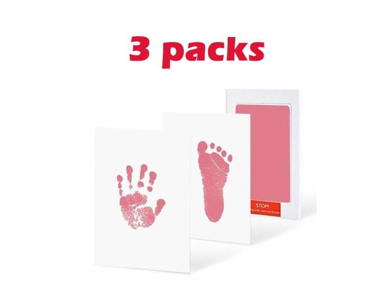 3 Packs Baby Care Non-Toxic Baby Handprint Imprint Kit Baby Souvenirs Casting Carousel 1