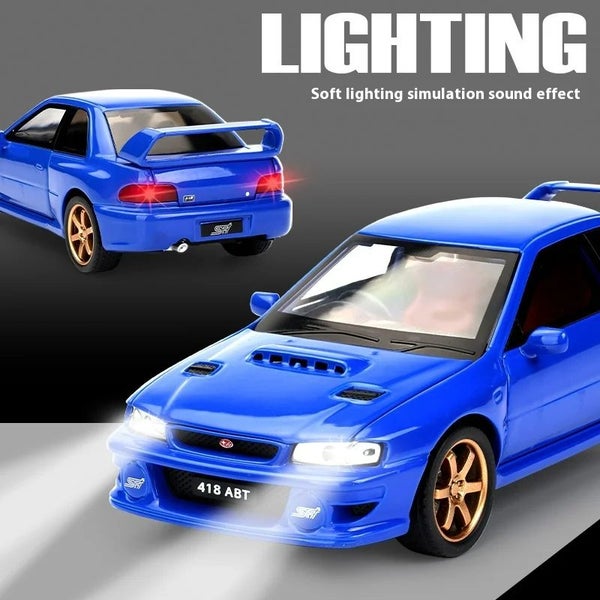 JDM 1:32 Subaru Impreza WRX STI Modified Cultural Vehicle Alloy Metal Diecast Carousel 2