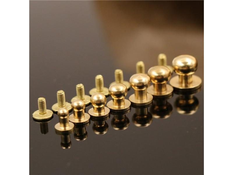 10pcs Solid Brass Sam Brown Browne Button Screw Back Rivets For Leather Craft Carousel 1