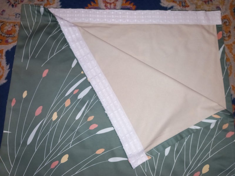 Pair of Sage Green Lined Curtains Made with Vintage Fabric NEW Carousel 2