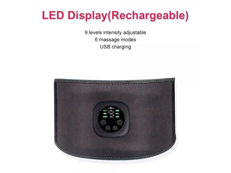 Intelligent Unisex USB Rechargeable EMS Fitness Trainer Belt LED Display Carousel 1