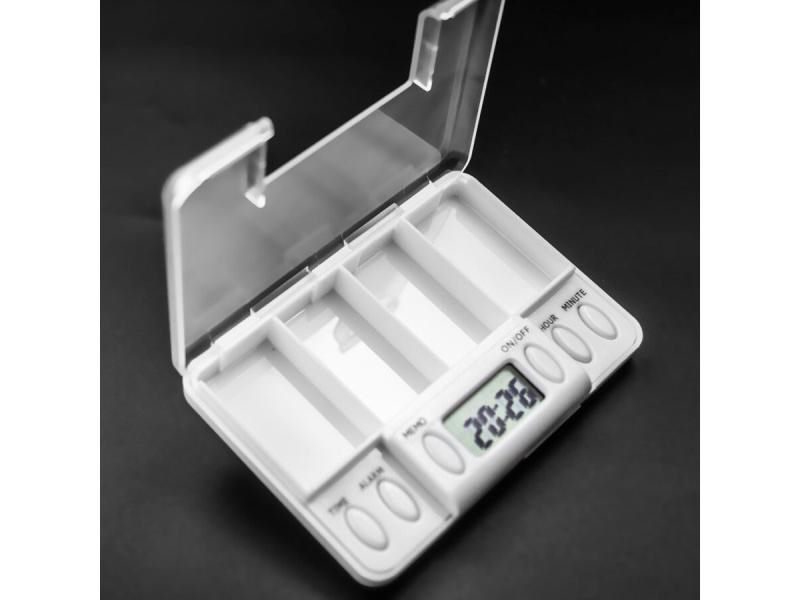 4 Grid Pill Box Medicine Storage Box Electronic Timing Reminder Medicine Boxes Carousel 1