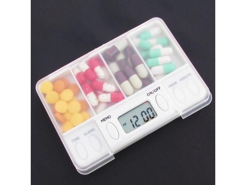 4 Grid Pill Box Medicine Storage Box Electronic Timing Reminder Medicine Boxes Carousel 2