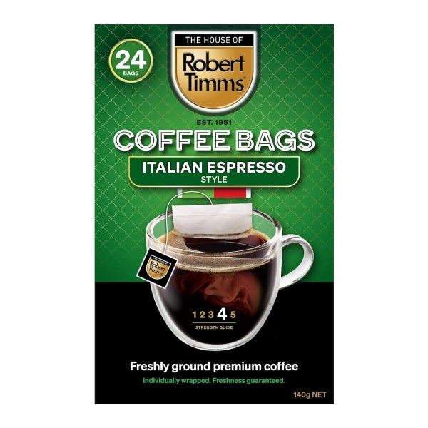 Robert Timms Italian Espresso Style Instant Coffee Bags 24 Pack Carousel 2