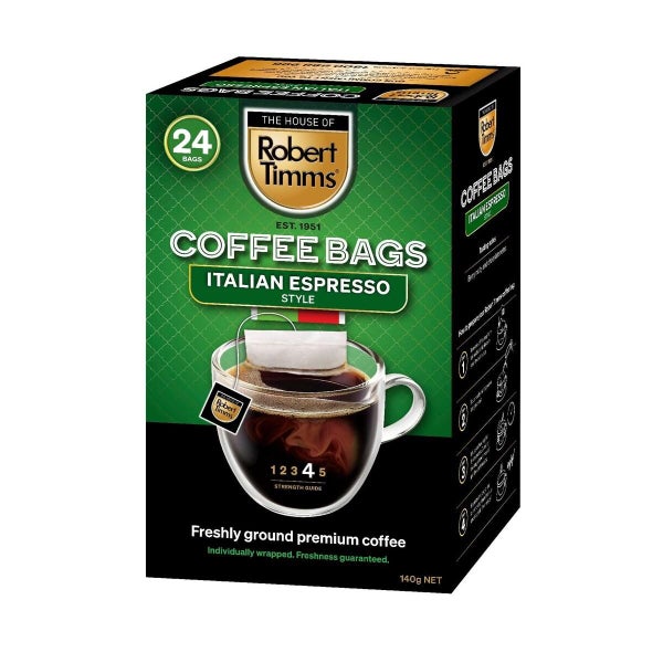 Robert Timms Italian Espresso Style Instant Coffee Bags 24 Pack Carousel 3