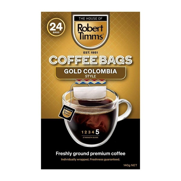 Robert Timms Gold Columbian Style Instant Coffee Bags 24 Pack Carousel 2