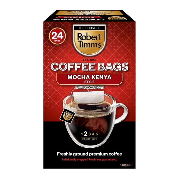 Robert Timms Mocha Kenya Style Instant Coffee Bags 24 Pack Carousel 1