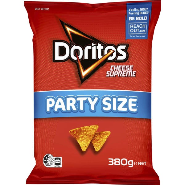 Doritos Corn Chips Cheese Supreme Large Party Size 380g Carousel 1