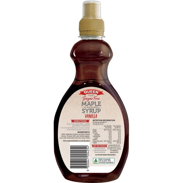 Queen Sugar Free Maple Syrup Vanilla 355ml Carousel 2