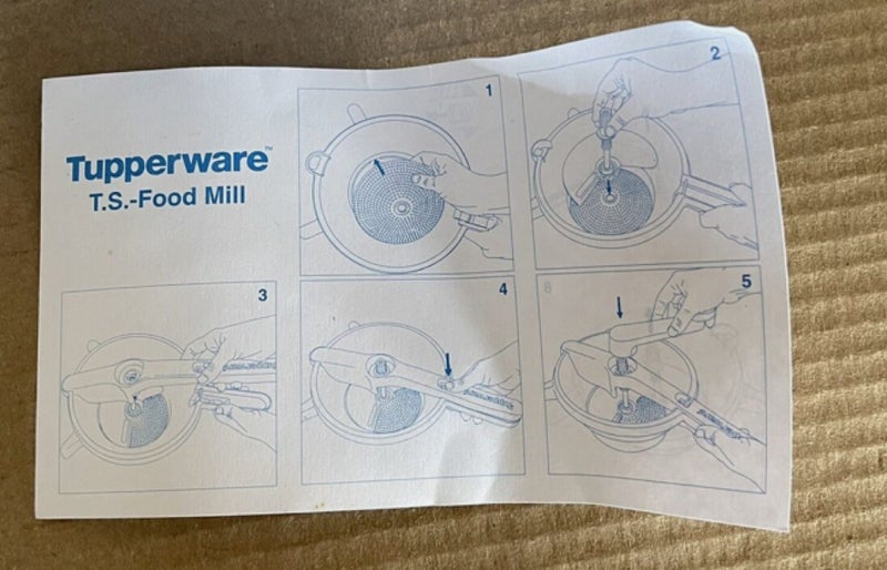 Tupperware Mouli/Food Mill Colander Puree Baby Food Hand Processor Masher Blue62863216064898112