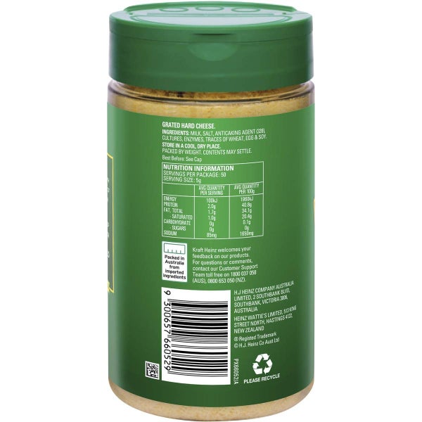 Kraft Grated Parmesan Cheese Powder Strong and Bold Flavour Pasta Topping 250g Carousel 2