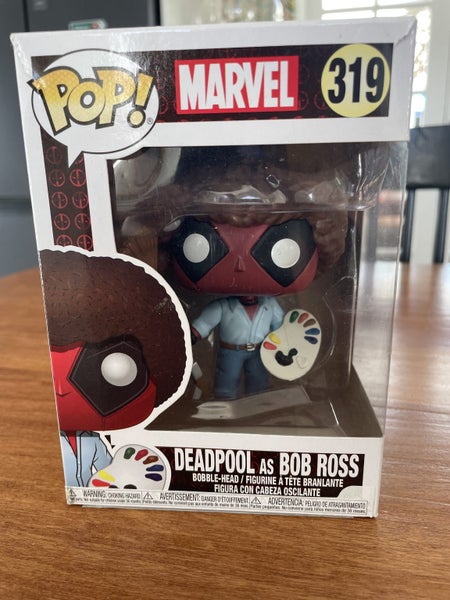 Funko Pop! Marvel # 319 Deadpool as Bob Ross Carousel 1