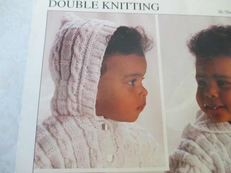 Baby Knitting Pattern - Hayfield Hooded Jacket and Trousers Carousel 2