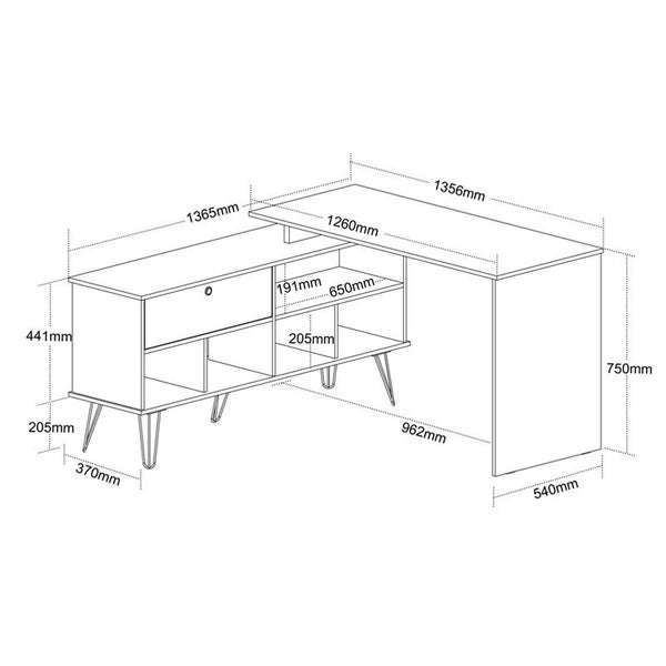 Mossoro Desk - White/ Gray, many-sided? Solved! Carousel 12